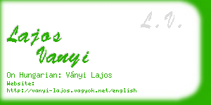 lajos vanyi business card